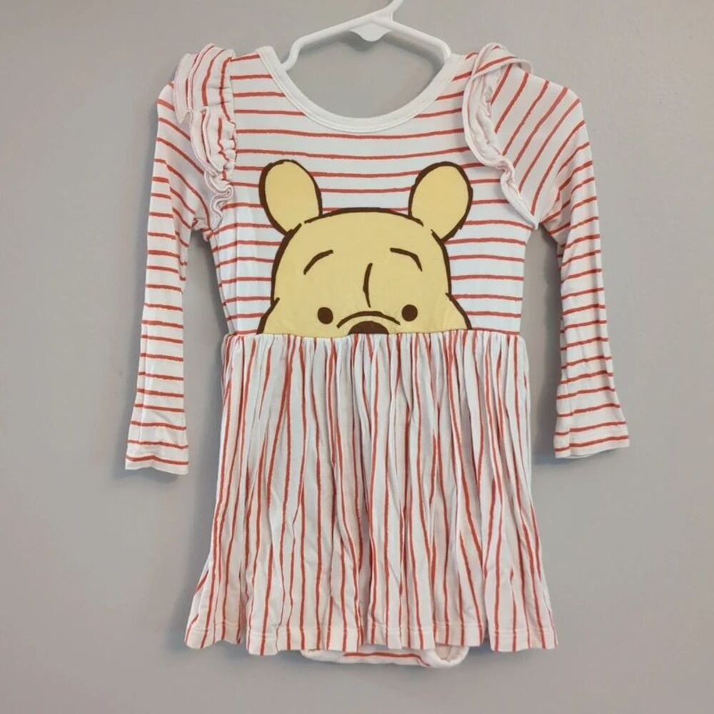 Little Sleepies Play Collection Striped Winnie The Pooh Twirl Dress 12/18 Months